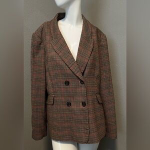 Women’s HALOGEN Atlantic - Pacific DB LS  Houndstooth Blazer Jacket Size 20